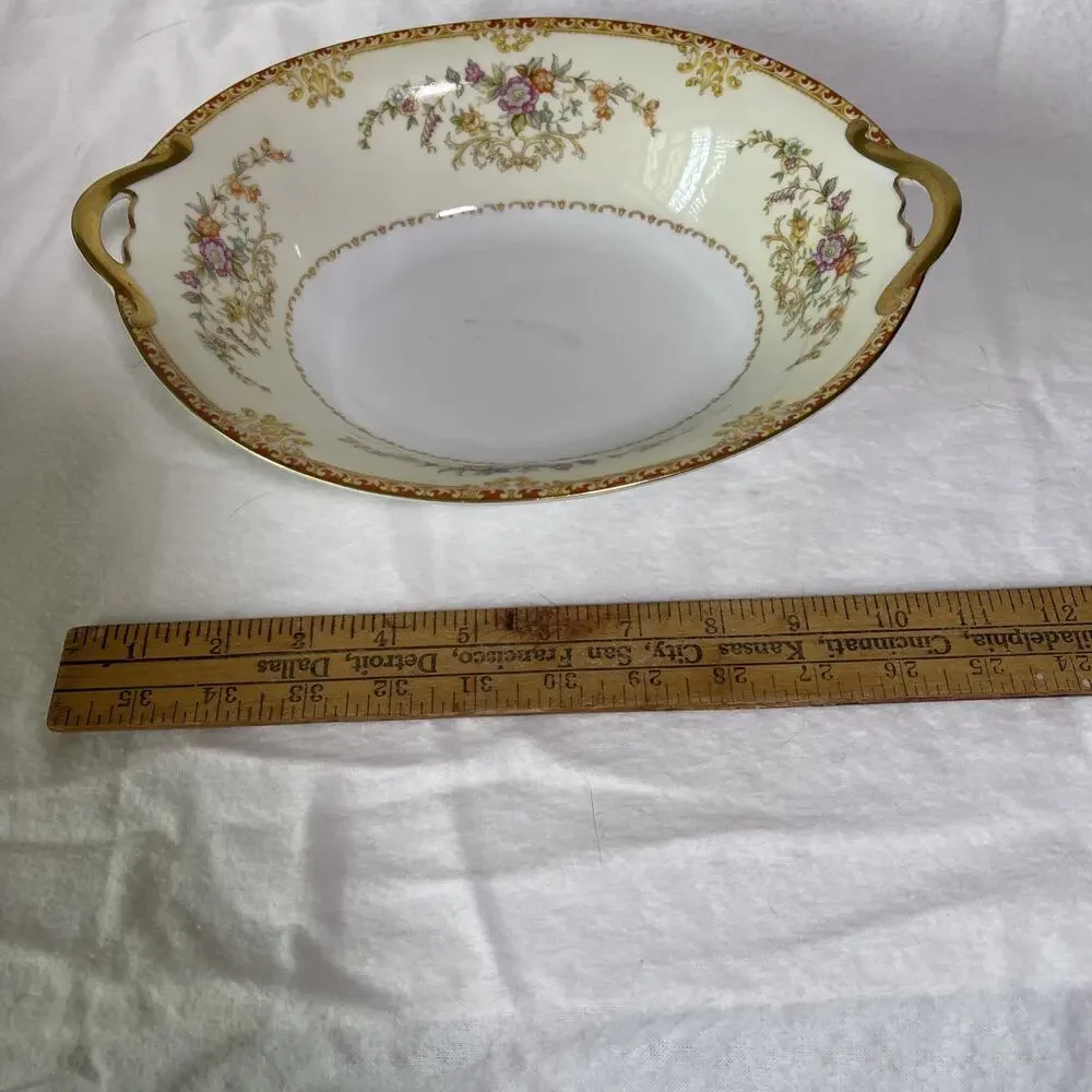 Noritake China Vintage Porcelain Oval Bowl 11.5